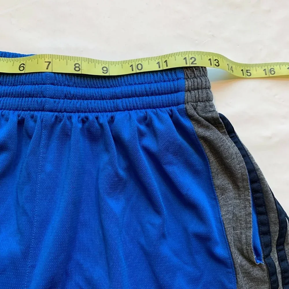 Adidas DualThreat Athletic‎ Shorts Mens Medium 3 Stripes Blue Sports Athleisure